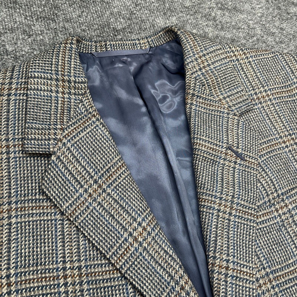 Oxxford Clothes Blazer Mens 43 Cashmere Glen Check Sport Coat Houndstooth